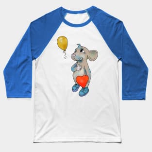 Maus mit Ballon Baseball T-Shirt